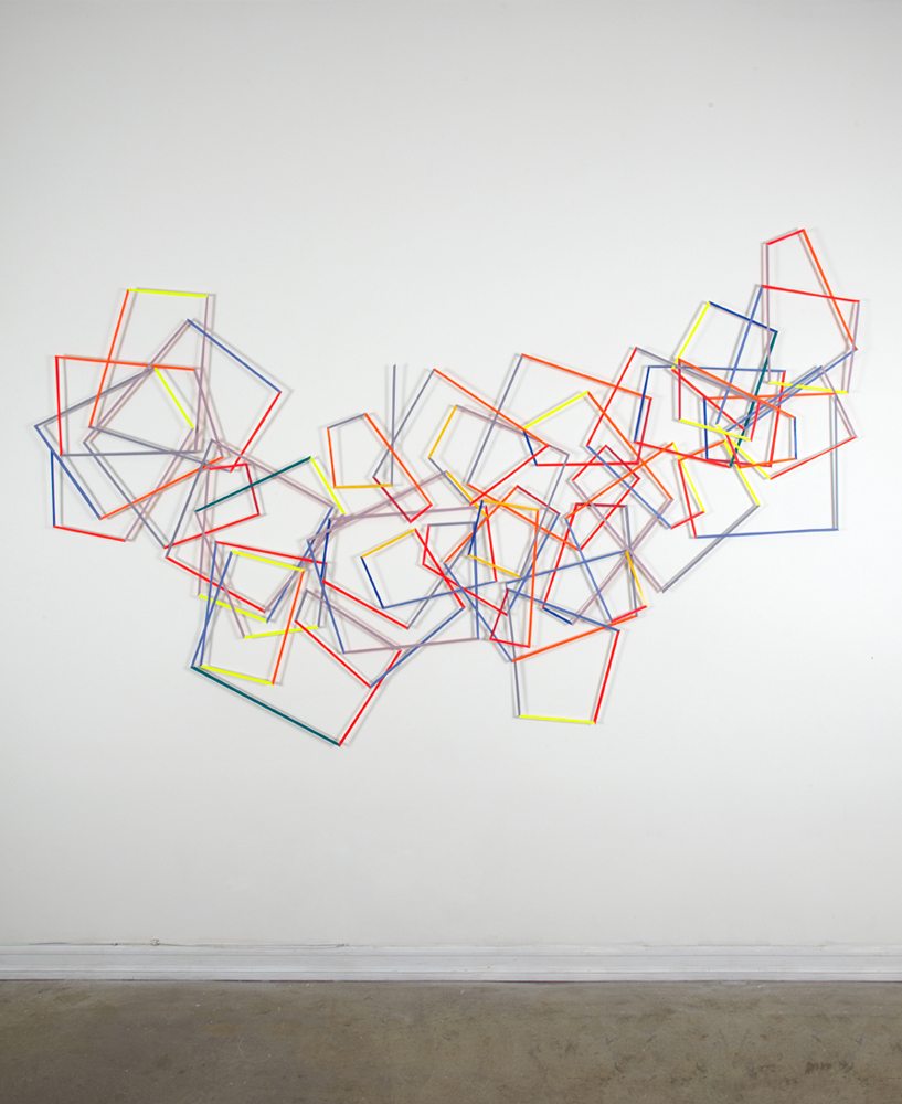 Line Drawing Variation 2, 2011 Mylar, Acrylic, pins, Dimensions Variable Currently 103.5" x 63" x .75"